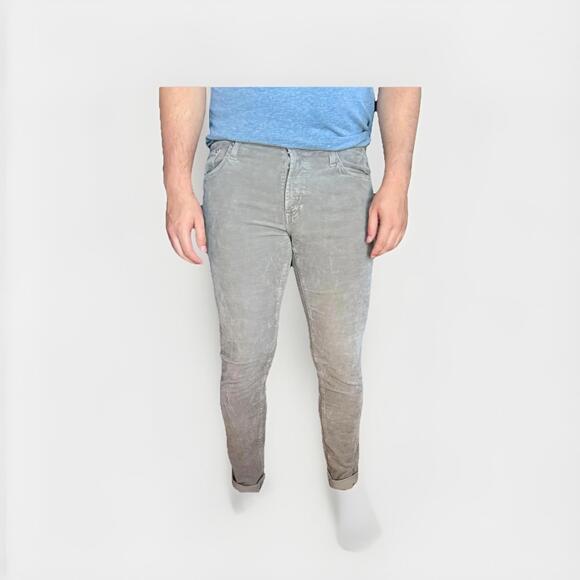 AG Adriano Goldschmied Tellis Corduroy Pants 31x34 Gray - Picture 1 of 7